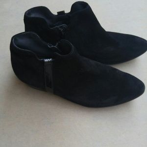 Paul Green Black suede boots size 6 block heel